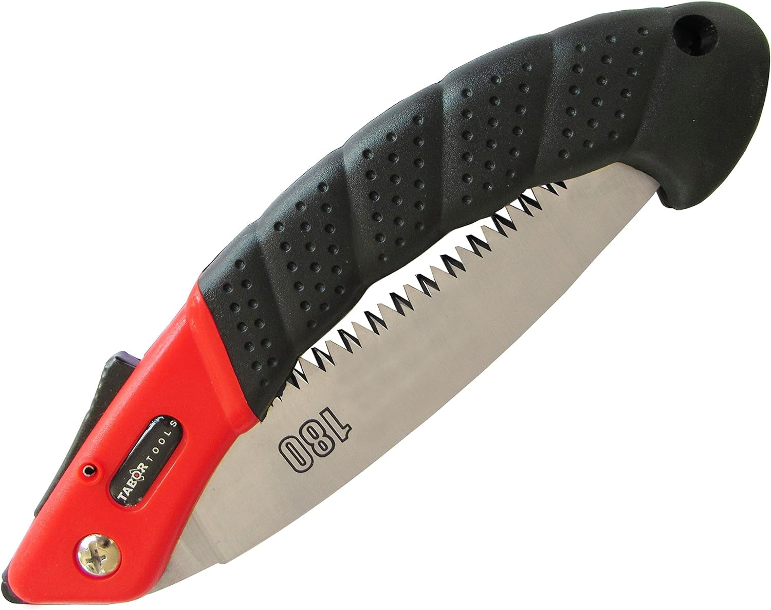 Folding Saw with 8 Inch Curved Blade and Rugged Grip Handle, Hand Saw for Pruning Trees, Trimming Branches, Camping, Clearing Forest Trails. TTS25A. (Curved Blade 8 Inch)