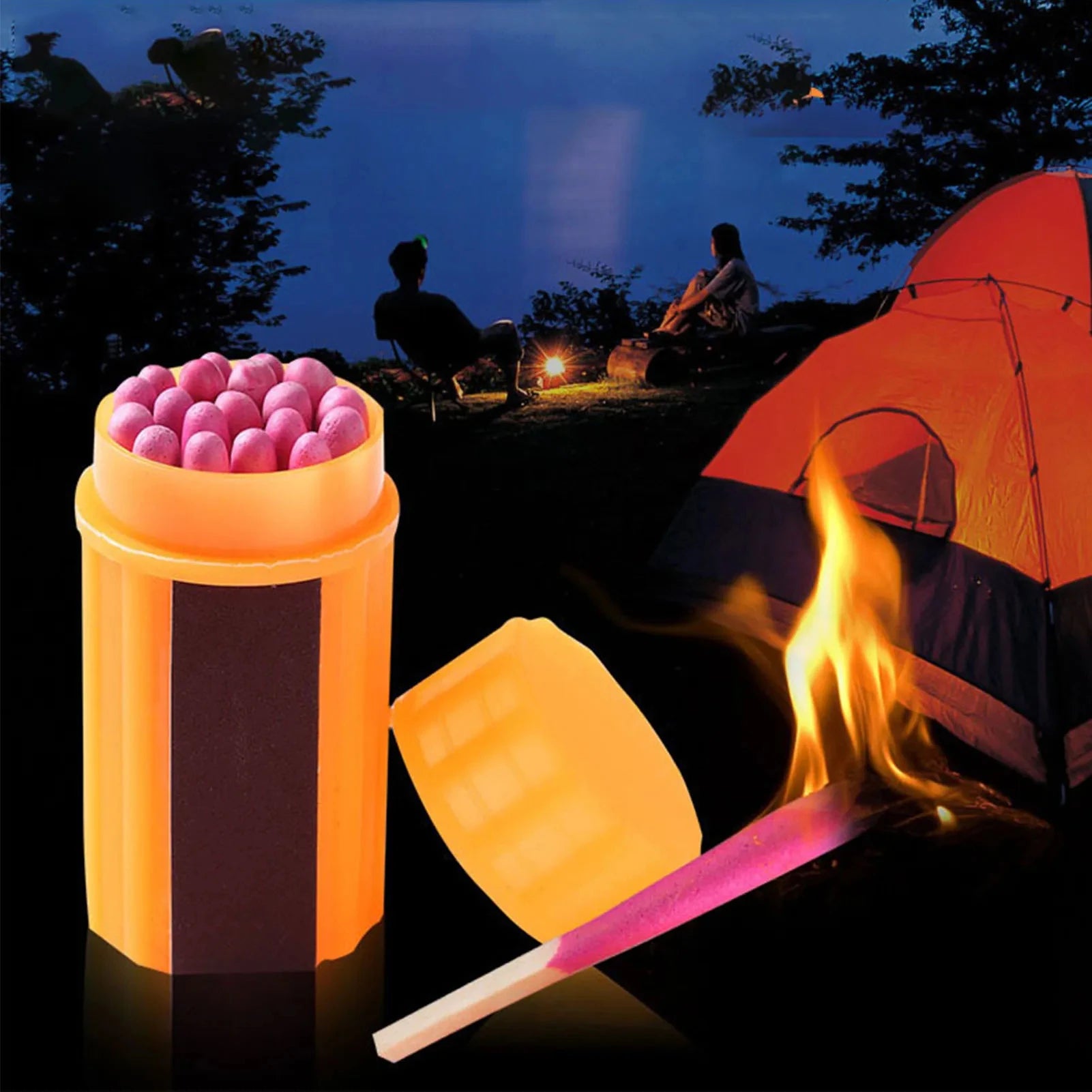 Outdoor Matches Kit Windproof Waterproof Matches for Outdoor Survival Camping Hiking Picnic Cooking Emergency Tools