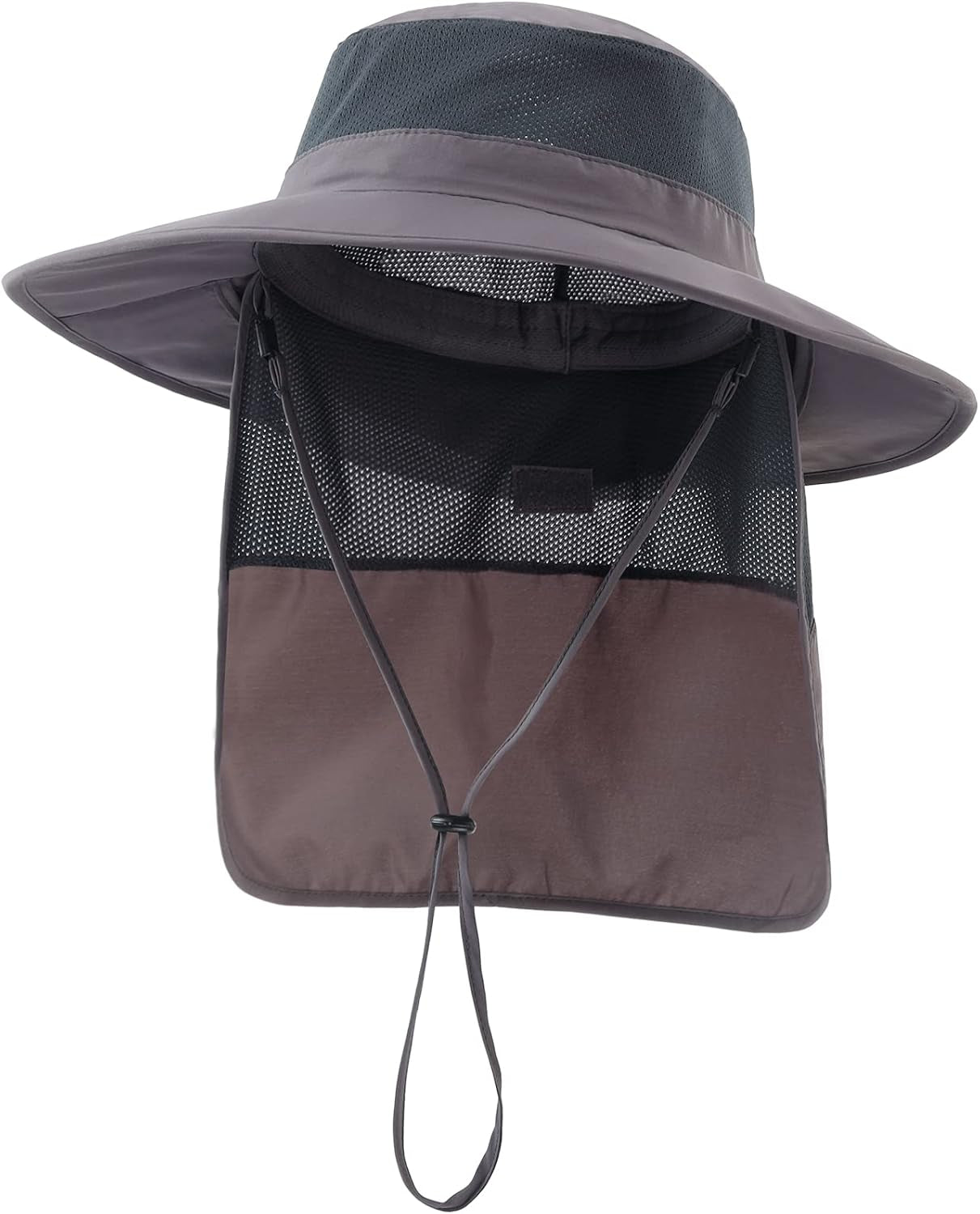 Outdoor UPF50+ Kids Sun Hat Wide Brim Fishing Hat with Neck Flap