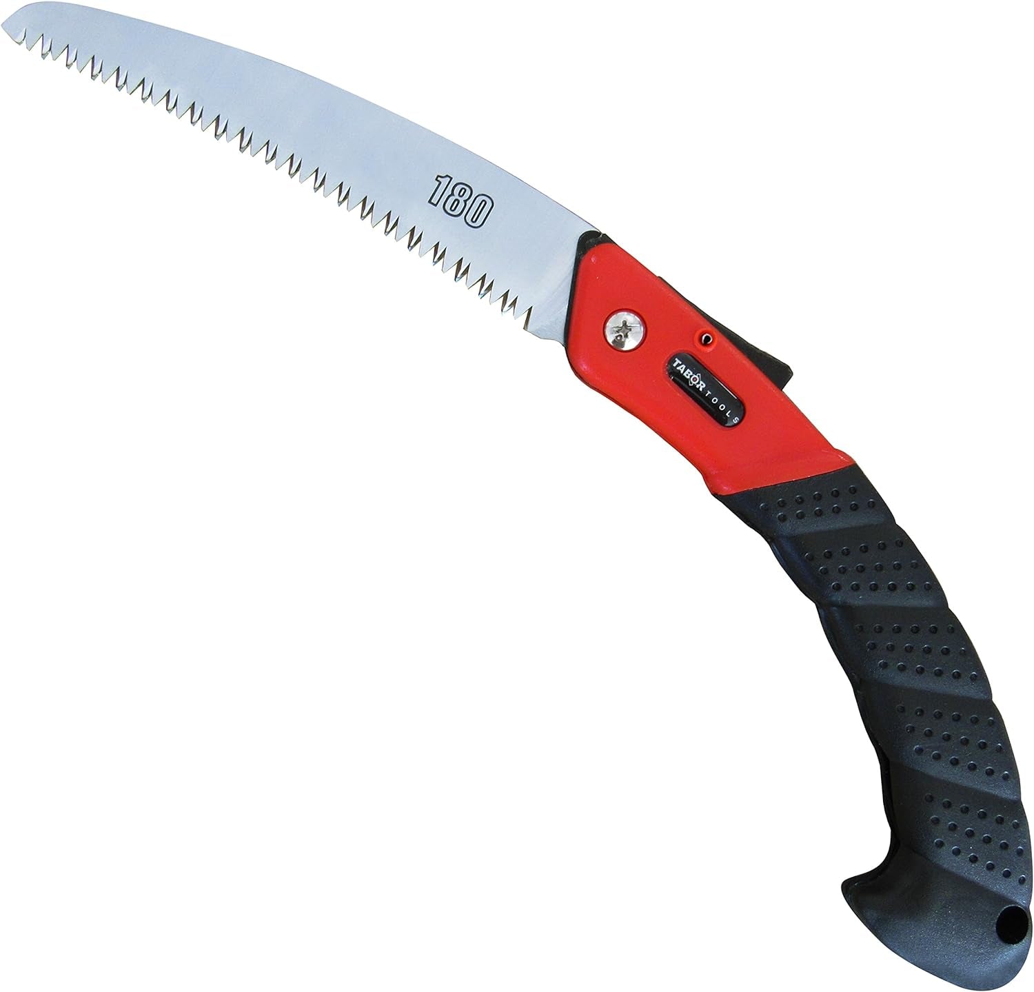 Folding Saw with 8 Inch Curved Blade and Rugged Grip Handle, Hand Saw for Pruning Trees, Trimming Branches, Camping, Clearing Forest Trails. TTS25A. (Curved Blade 8 Inch)