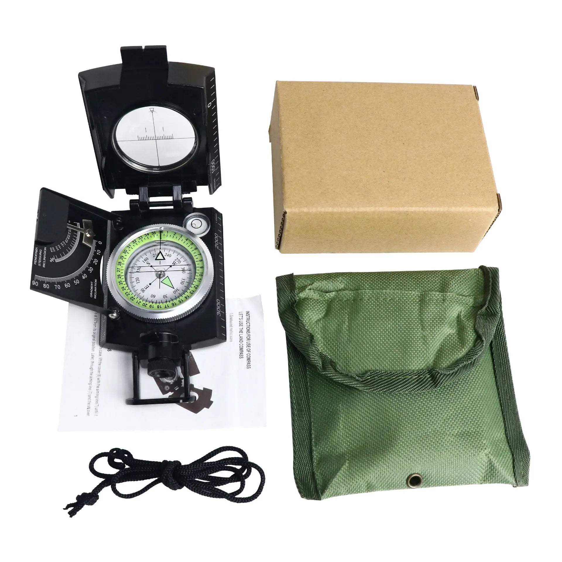 Military Aiming Compass with Clinometer